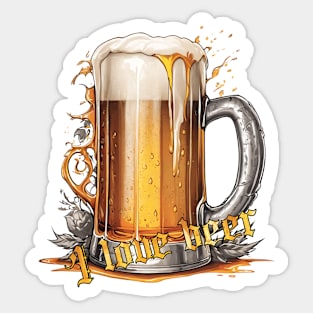 Mug Beers - I love beer Sticker